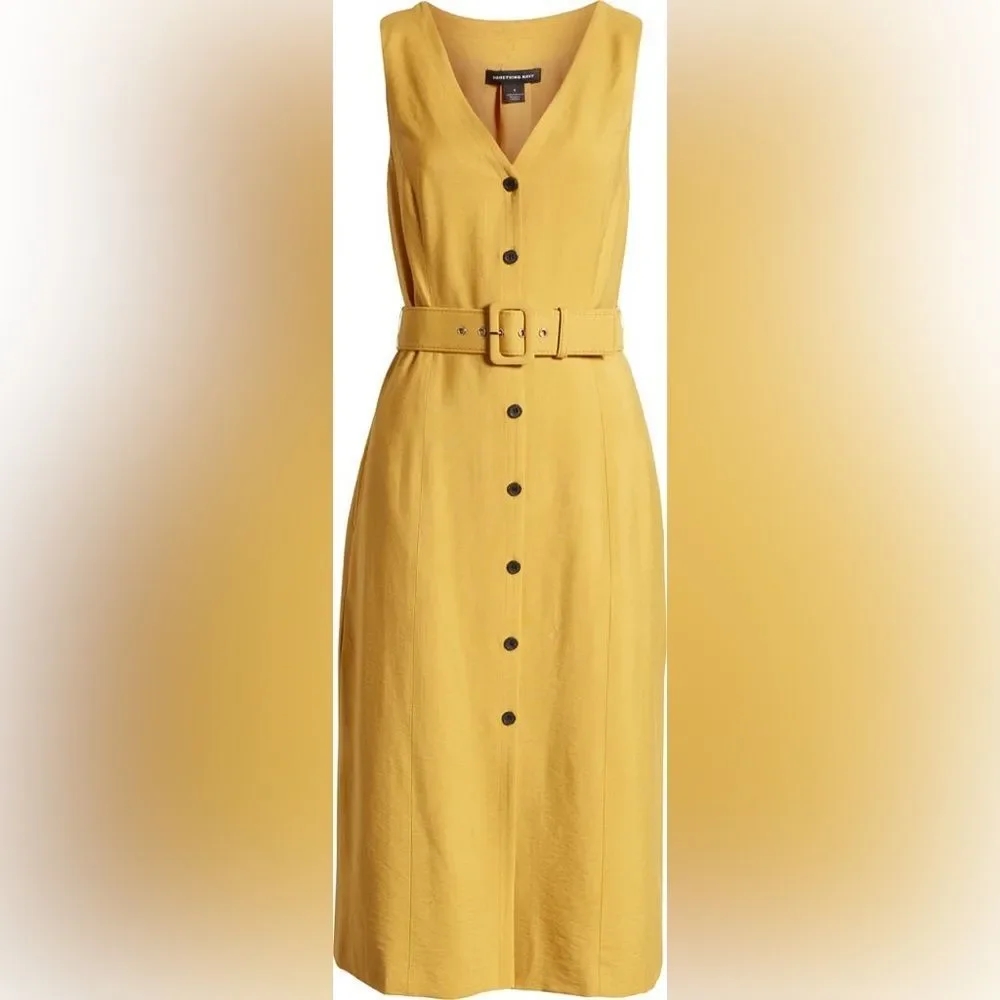 Something Navy Sleeveless Button-Up Midi Dress XXS NWOT - Picture 6 of 16